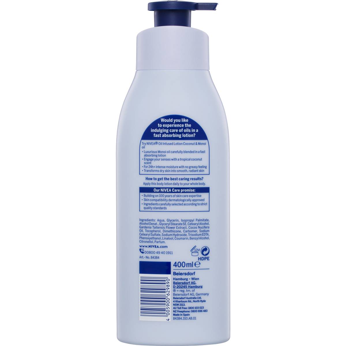 Nivea Coconut Monoi Oil Infused Body Lotion 400ml Woolworths