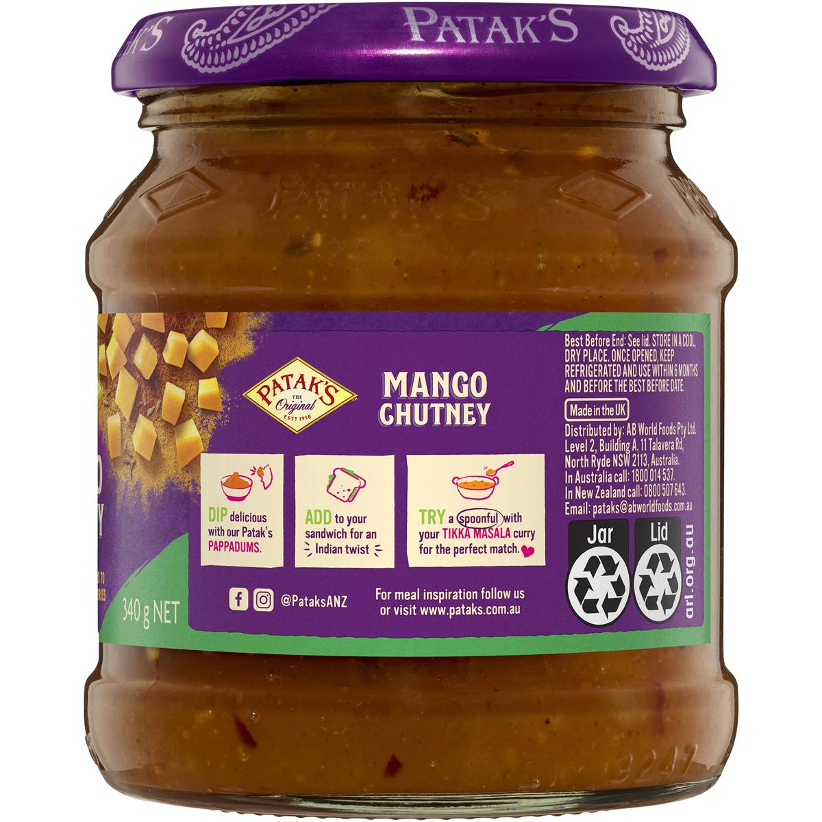 Patak S Mango Chutney 340g Woolworths