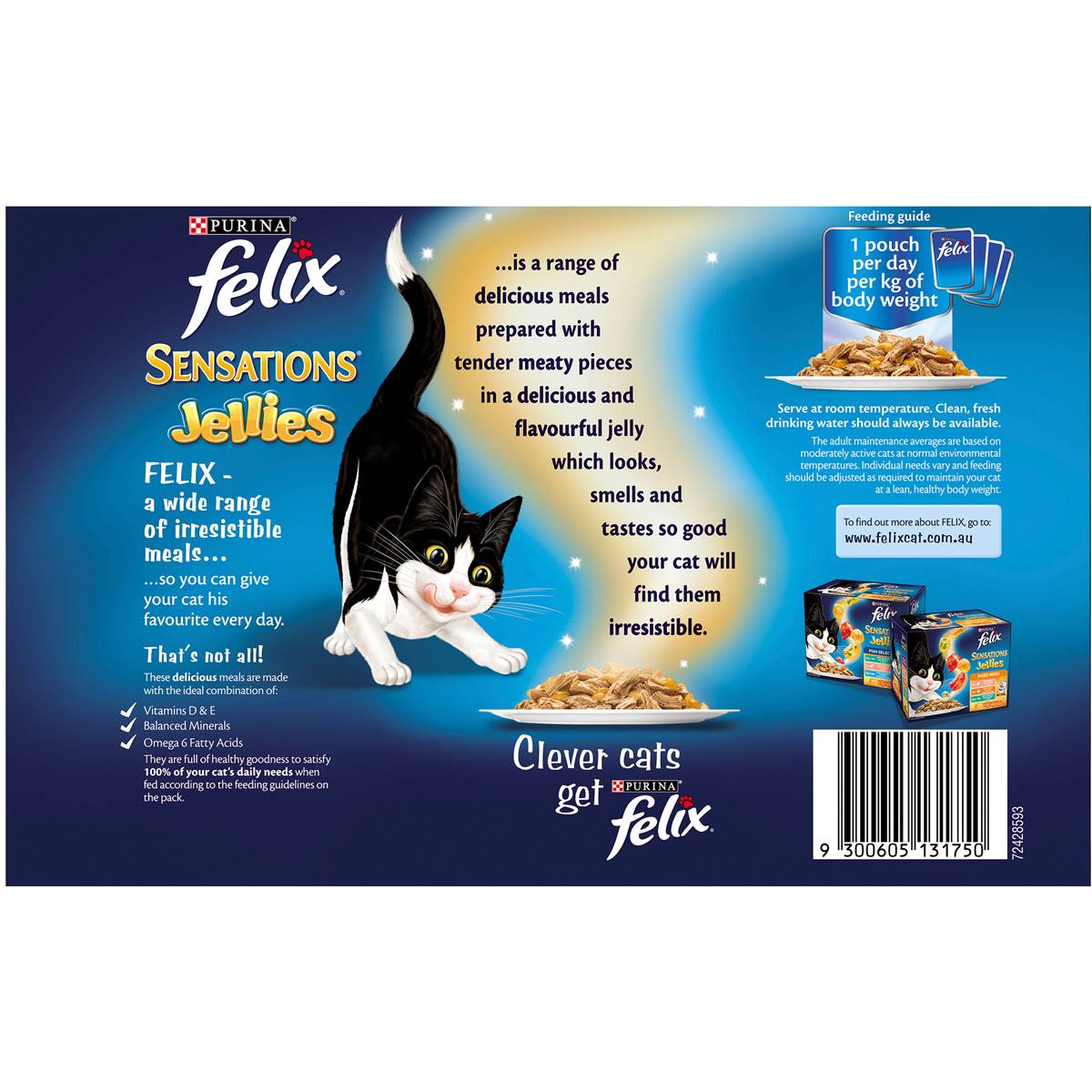 Felix Adult Sensations Jellies Meat Selection Wet Cat Food 85g X27 Pack