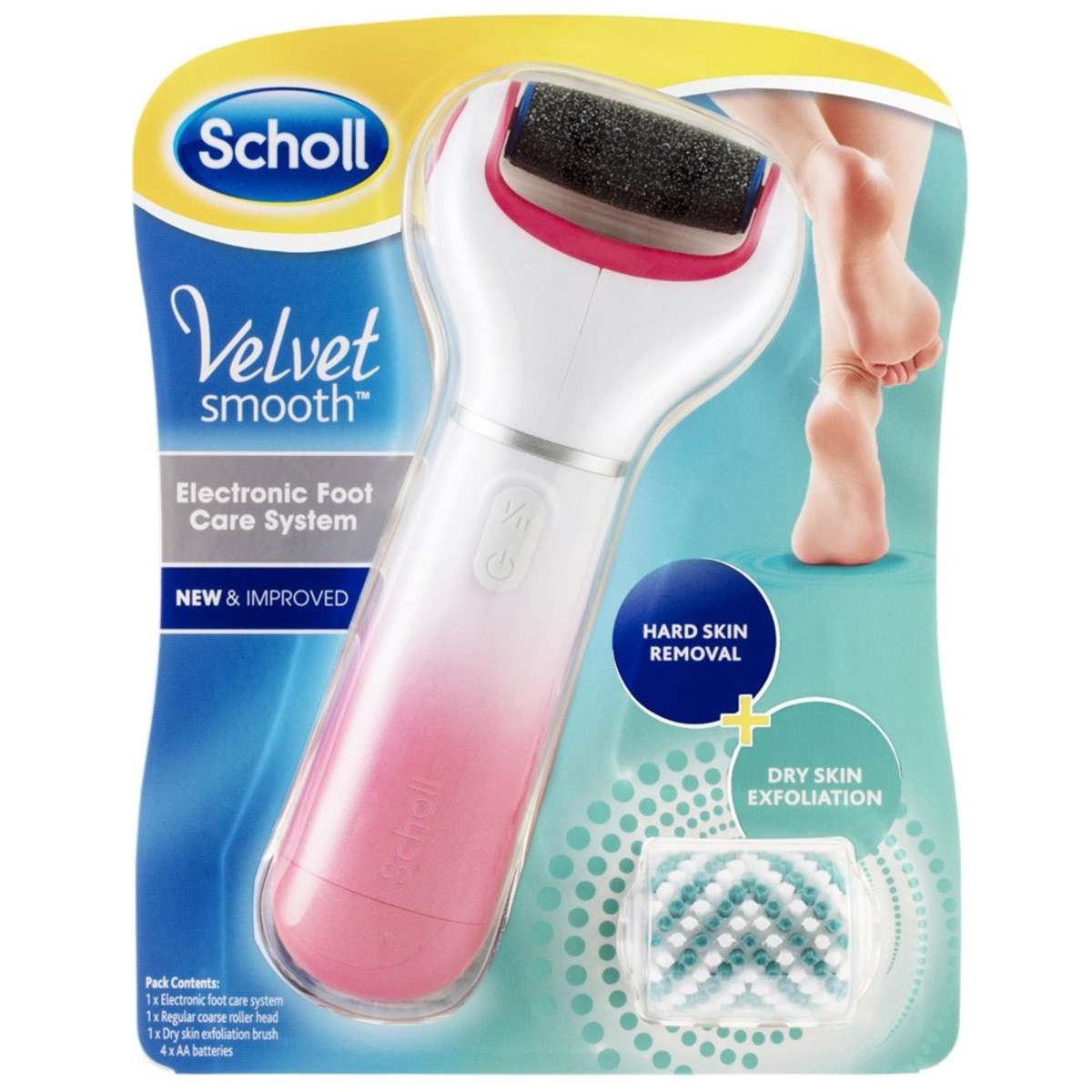 Scholl Velvet Smooth Electronic Foot Care System Pink Woolworths