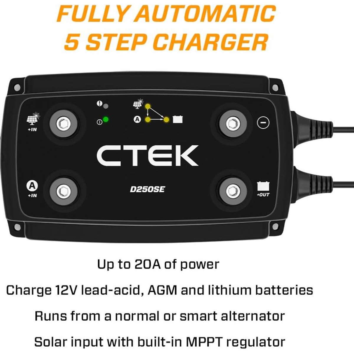 Ctek Dual Input Dc Dc A Smart Battery Charger With Power Bank D Se