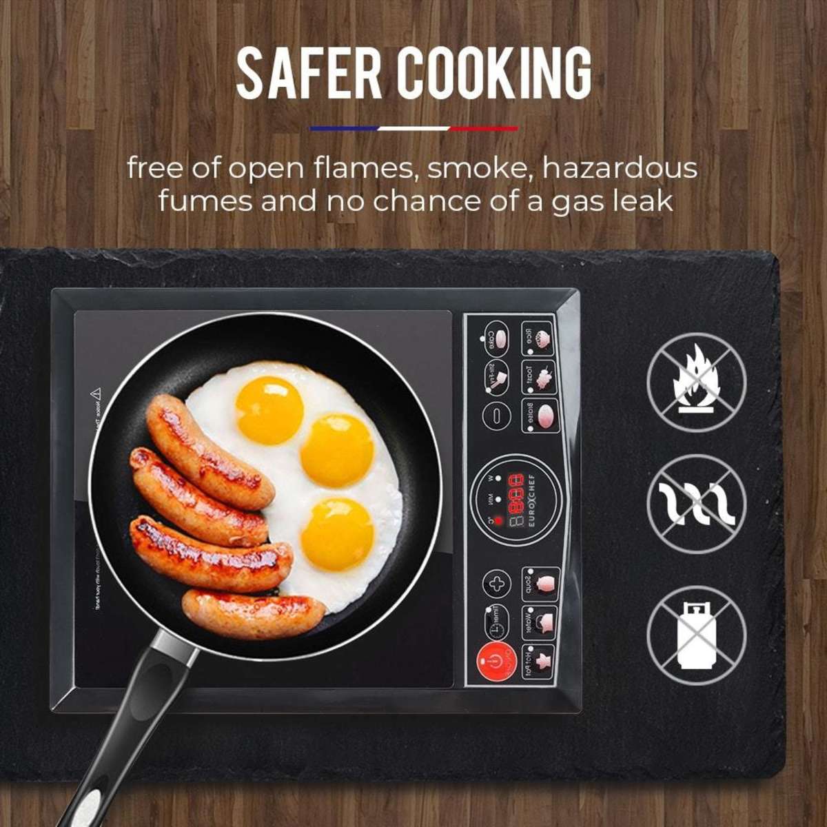 Eurochef Electric Induction Cooktop Portable Kitchen Cooker Ceramic