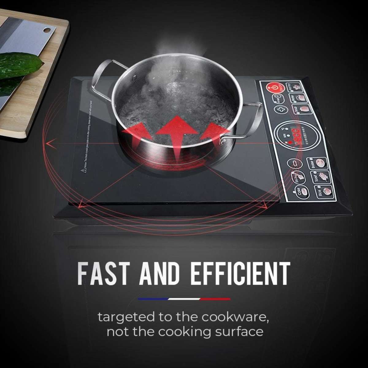 Eurochef Electric Induction Cooktop Portable Kitchen Cooker Ceramic