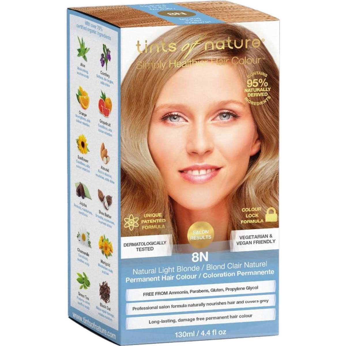 Tints Of Nature 8N Natural Light Blonde Permanent Colour 130ml Woolworths