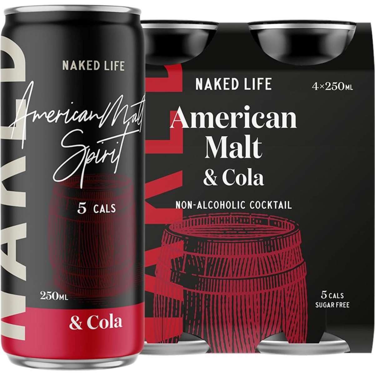 Naked Life Non Alcoholic American Malt Spirit And Cola X Ml Cans