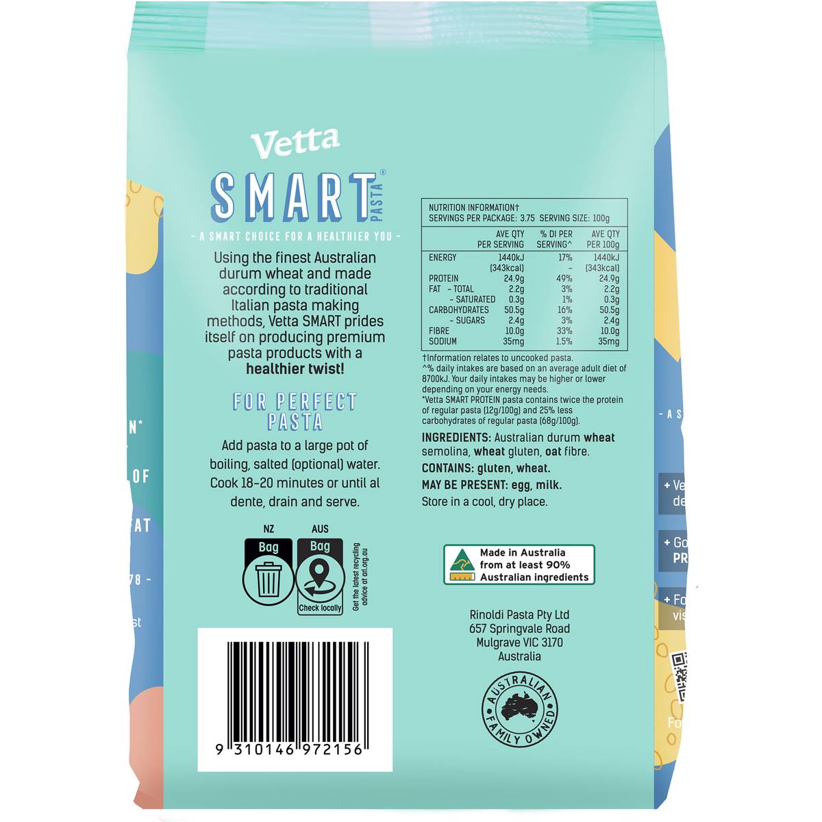 Vetta Smart Protein Penne Pasta 375g Woolworths