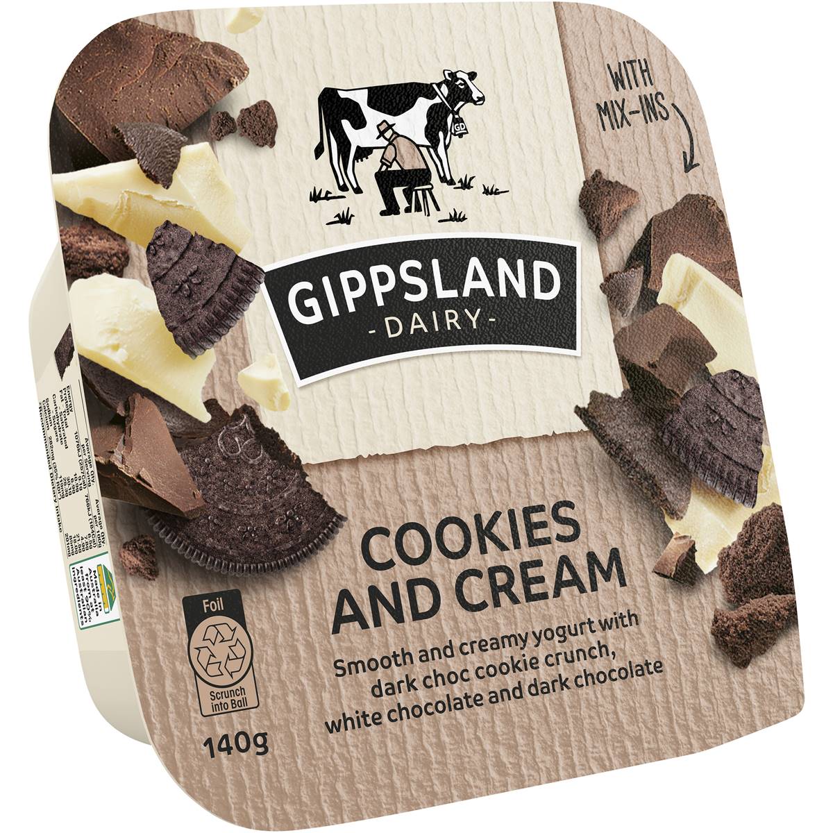 Gippsland Dairy Cookies Cream Yoghurt 140g Woolworths