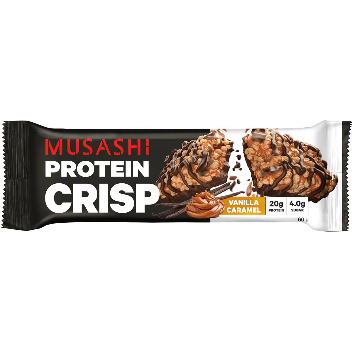 Musashi Crisp Protein Bar Vanilla Caramel 60g Woolworths