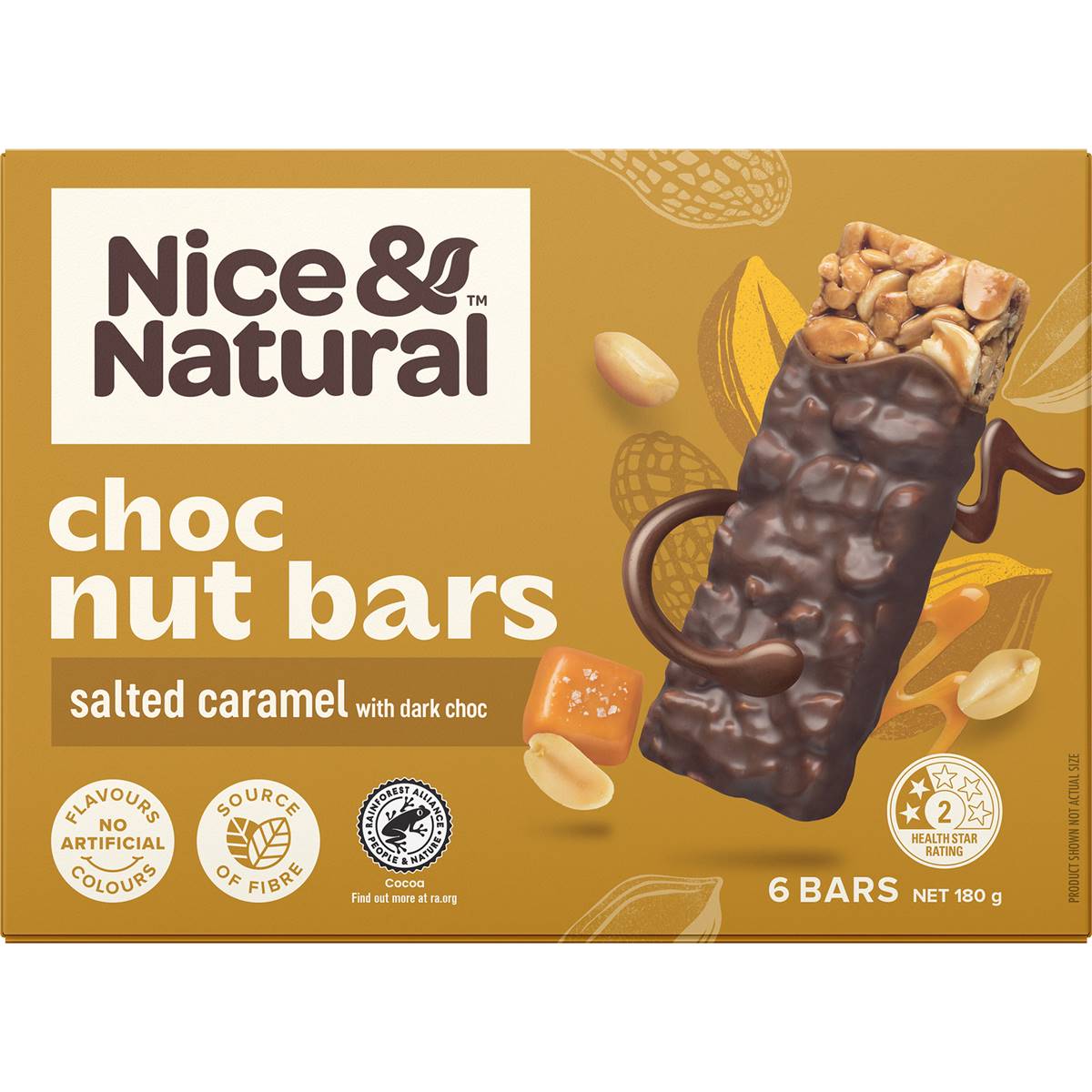 Nice Natural Chocolate Nut Bars Salted Caramel 6 Pack Woolworths