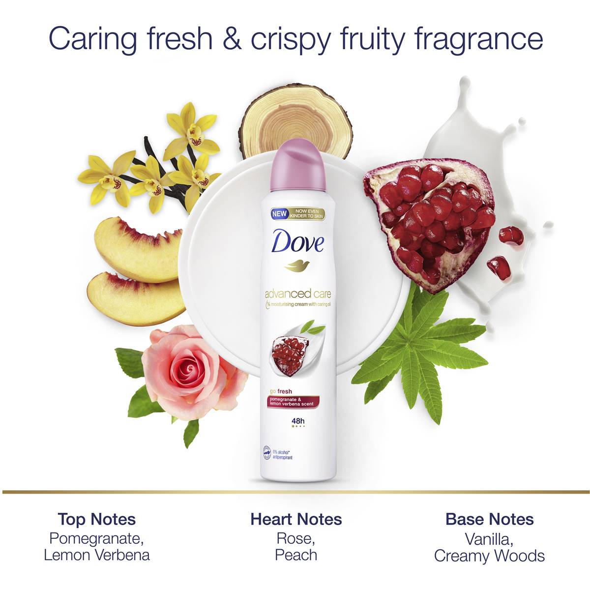 Dove Advanced Care Antiperspirant Aerosol Go Fresh Pomegranate 150ml