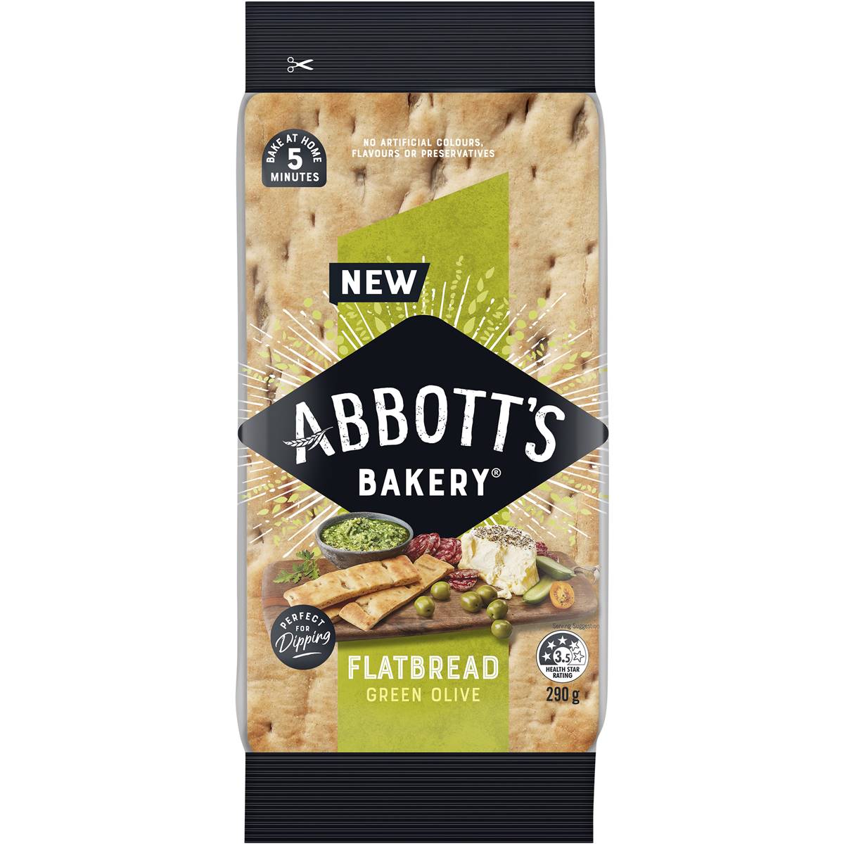 Abbott S Bakery Flatbread Green Olive Pack Woolworths