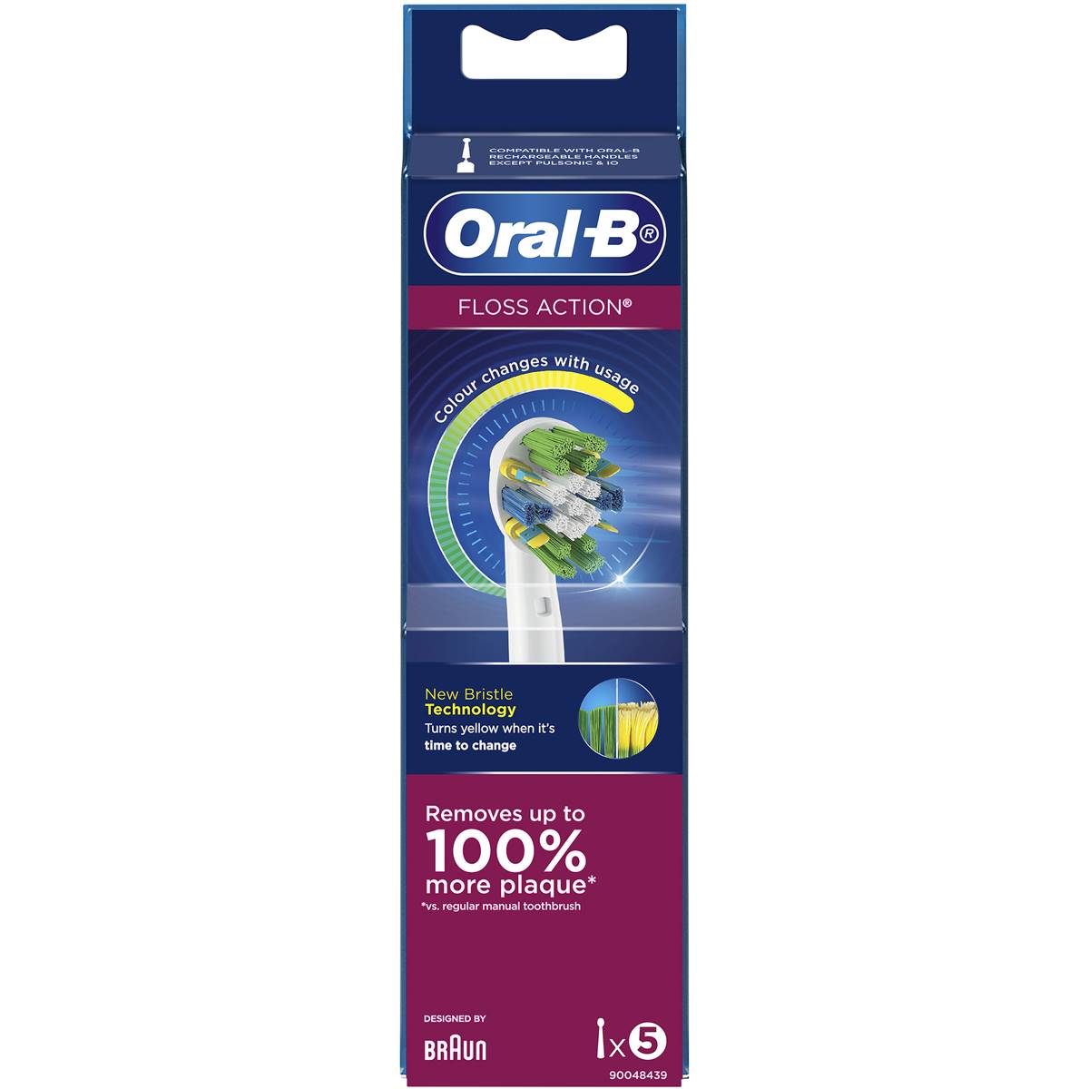 Oral B Floss Action Clean White Electric Toothbrush Refills 5 Pack