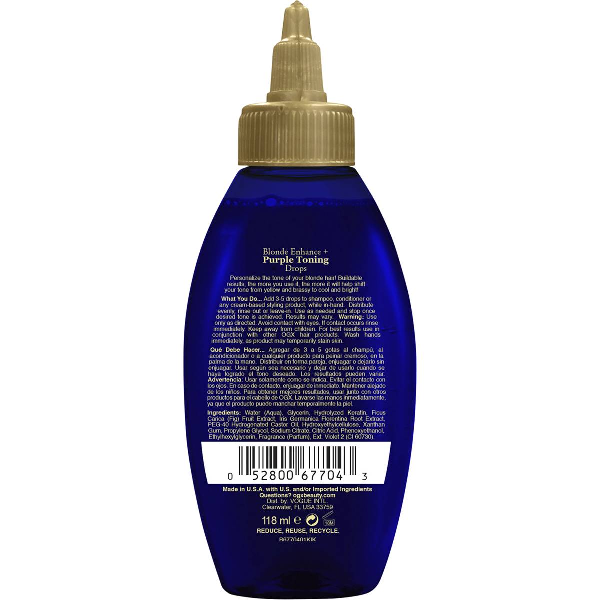 Ogx Purple Toning Drops For Blonde Coloured Hair Ml Woolworths