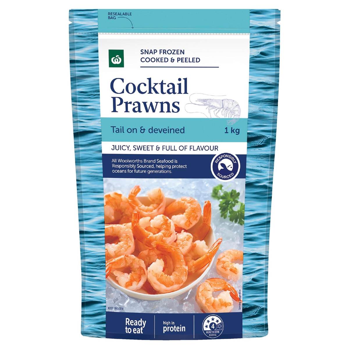 Woolworths Cooked Peeled Cocktail Prawns Tail On Per Kg Woolworths