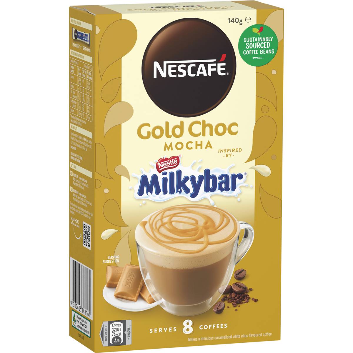 Nescafe Gold Choc Mocha Inspired By Milkybar Coffee Sachets 8 Pack