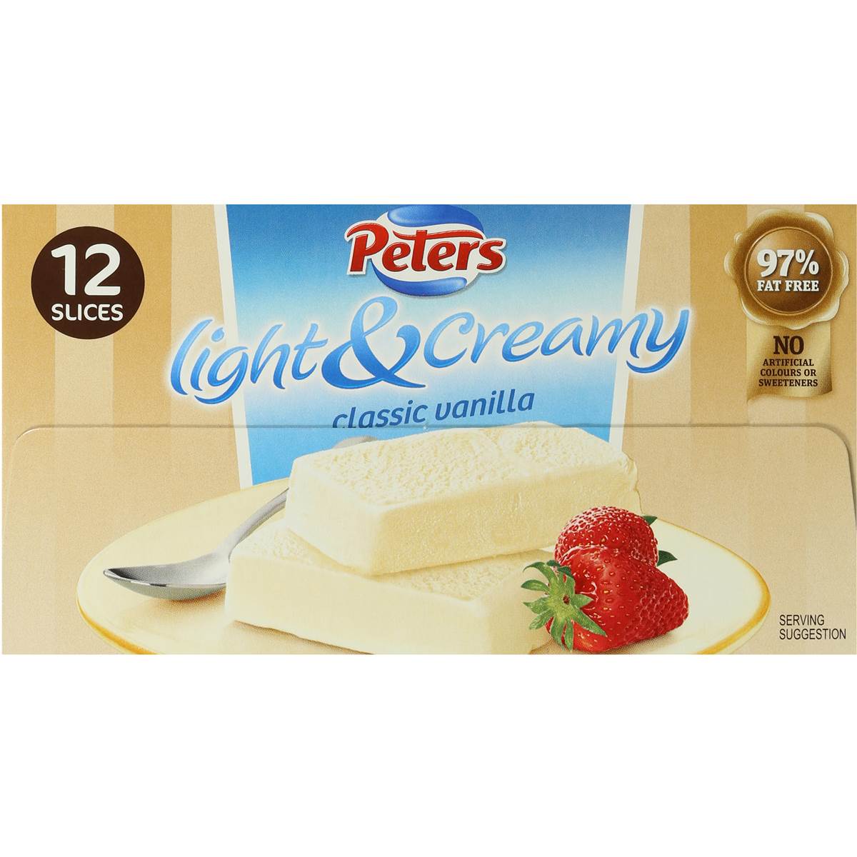 Peters Light Creamy Classic Vanilla Ice Cream Slices 12pk 1 2l