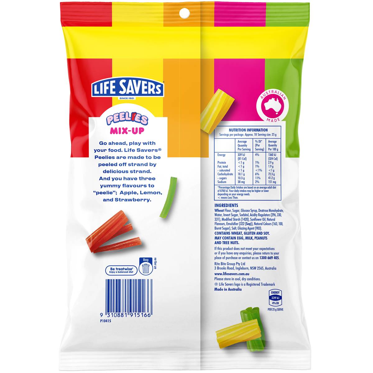 Life Savers New Peelies Mix Up 440g Woolworths