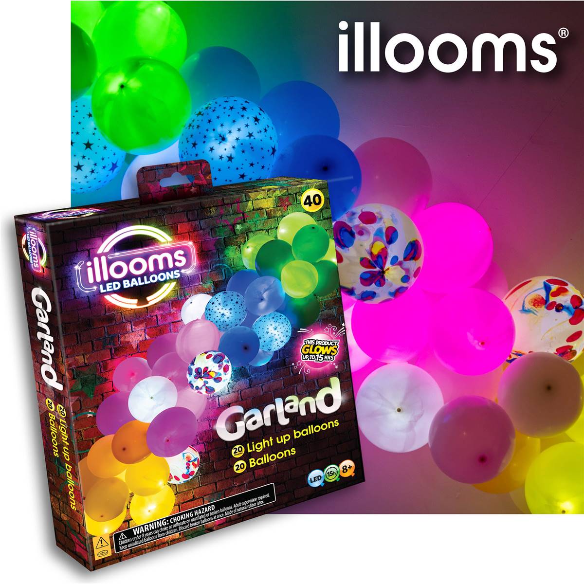 Illooms Led Balloons Garland Light Up Balloons 40 Pack Woolworths