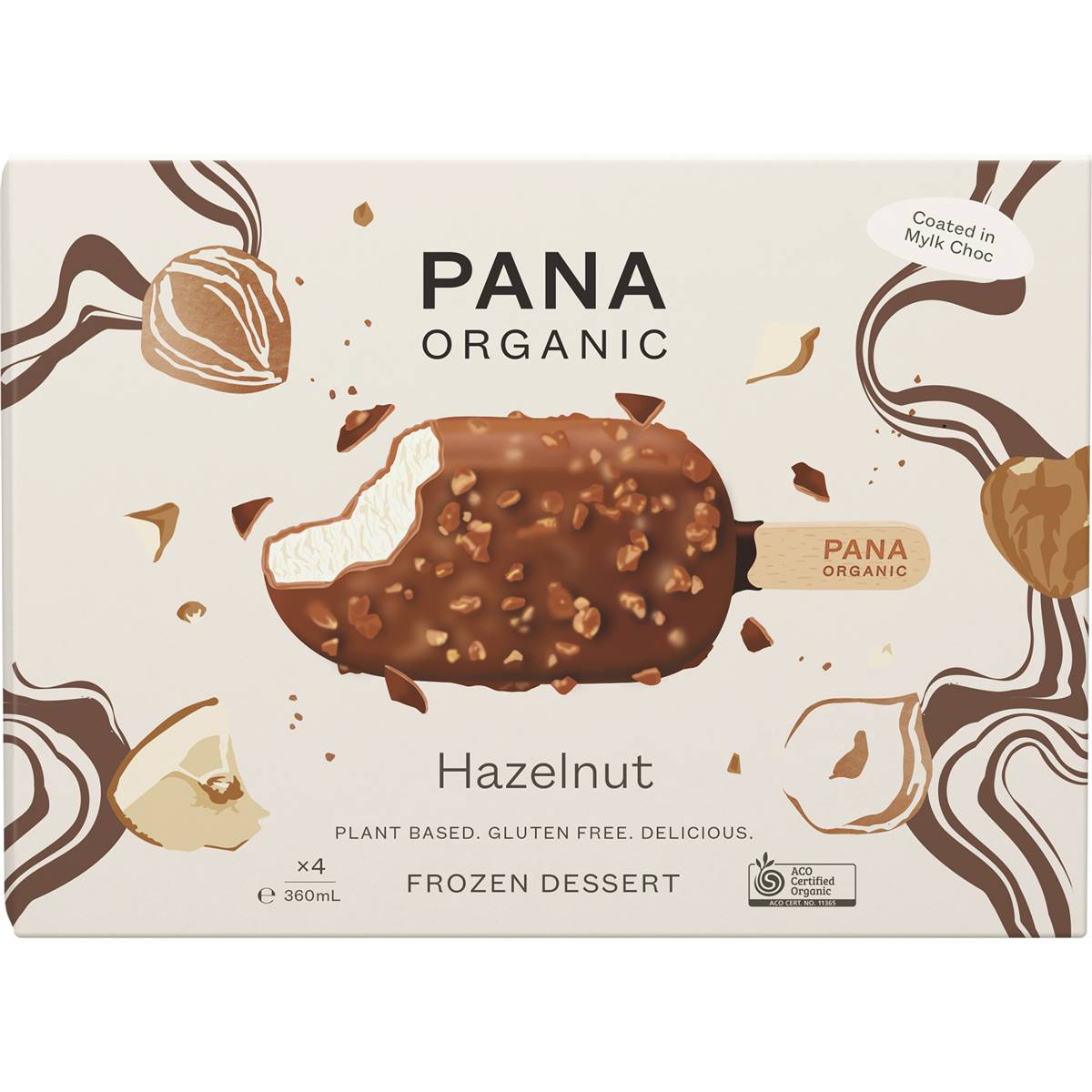 Pana Organic Hazelnut Frozen Dessert Sticks Pack Woolworths