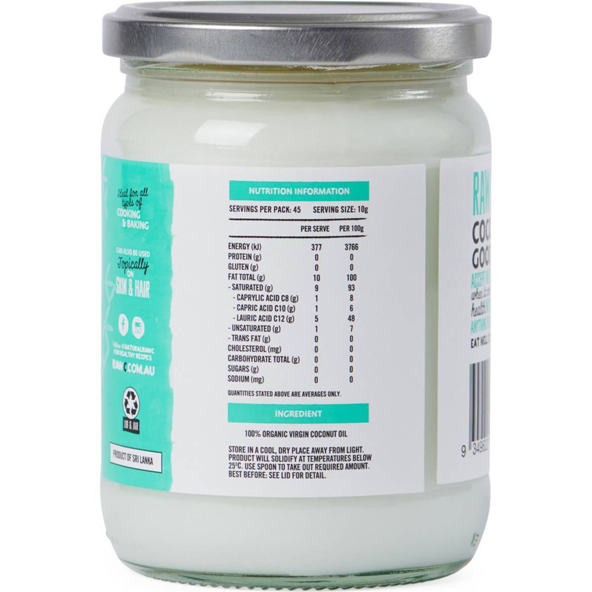 Raw C Organic Coconut Oil Ml Woolworths