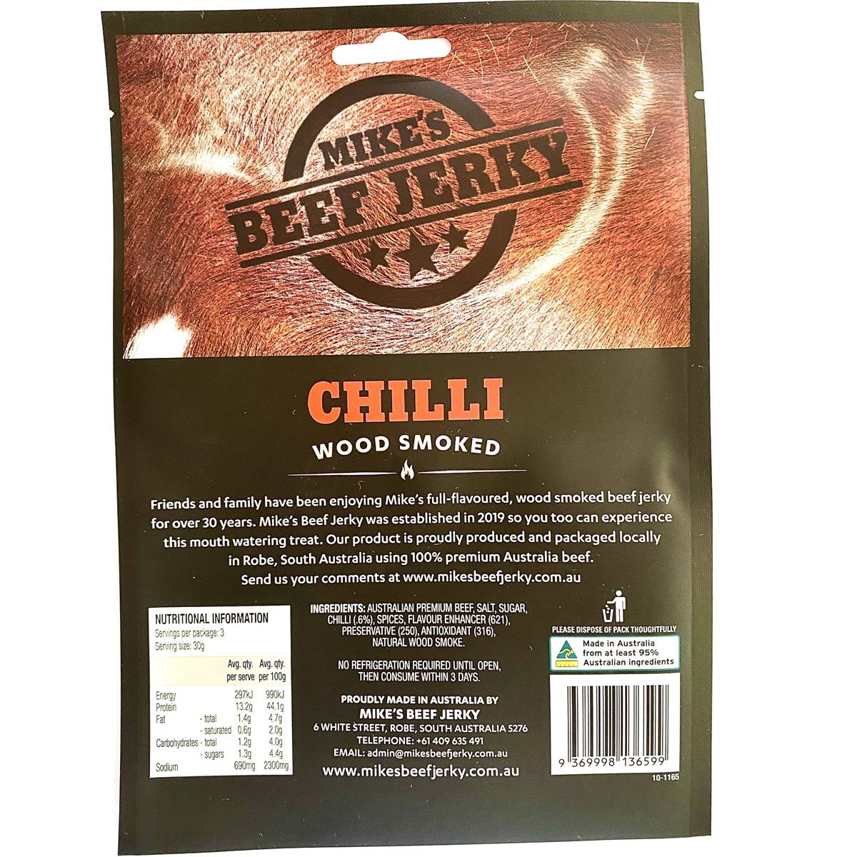 Mike S Beef Jerky Chilli 90g Woolworths