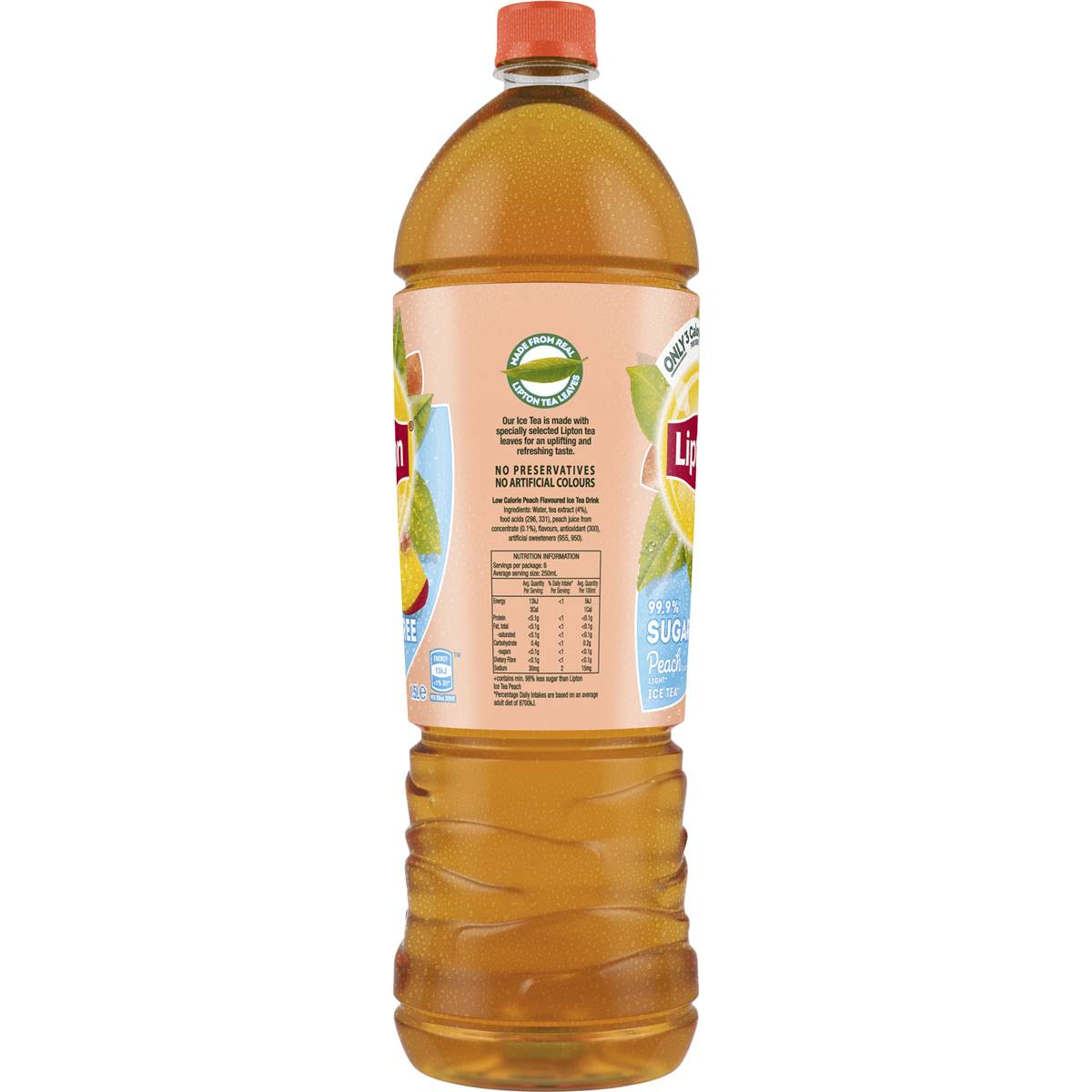 Lipton Ice Tea Sugar Free Peach Tea Iced Tea Bottle L Woolworths