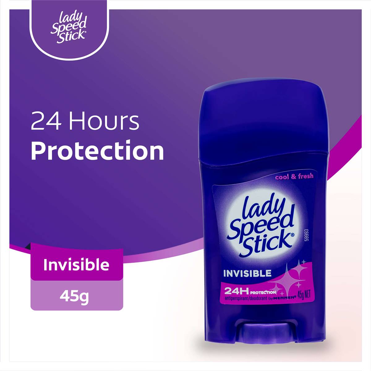 Mennen Lady Speed Stick Invisible Antiperspirant Deodorant 45g Woolworths