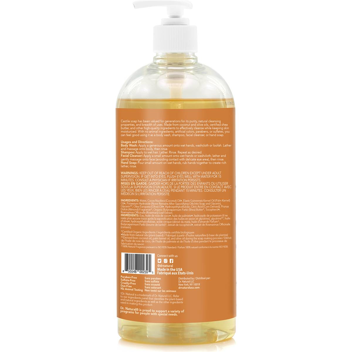 Dr Natural Castile Liquid Soap Almond Ml Woolworths