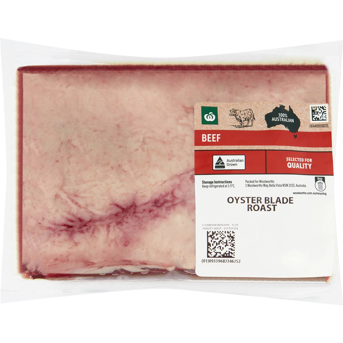 Woolworths Beef Oyster Blade Roast 450g 1 25kg Woolworths