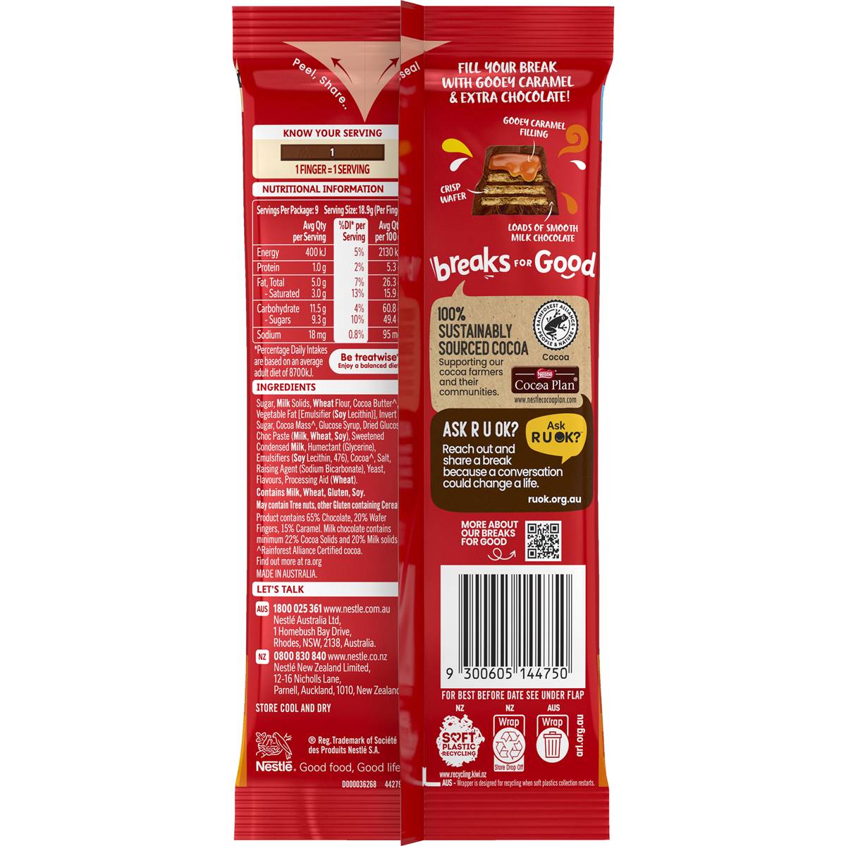 Kitkat Gooey Caramel Milk Chocolate Block G Woolworths