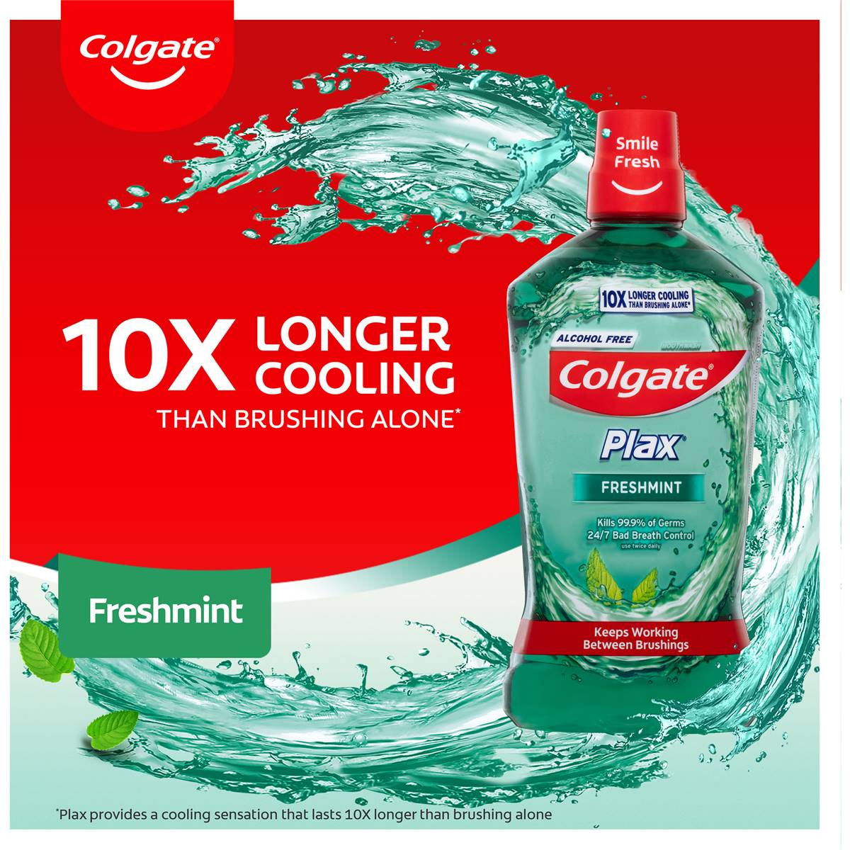 Colgate Mouthwash Freshmint Alcohol Free Plax Ml Woolworths