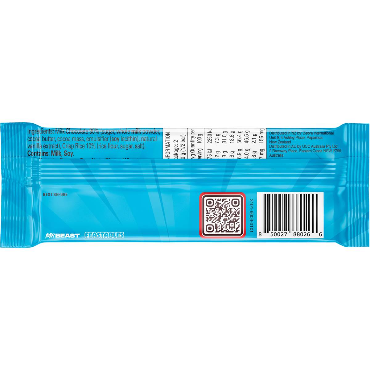 Mr Beast Feastables Milk Chocolate Crunch Bar 60g Woolworths