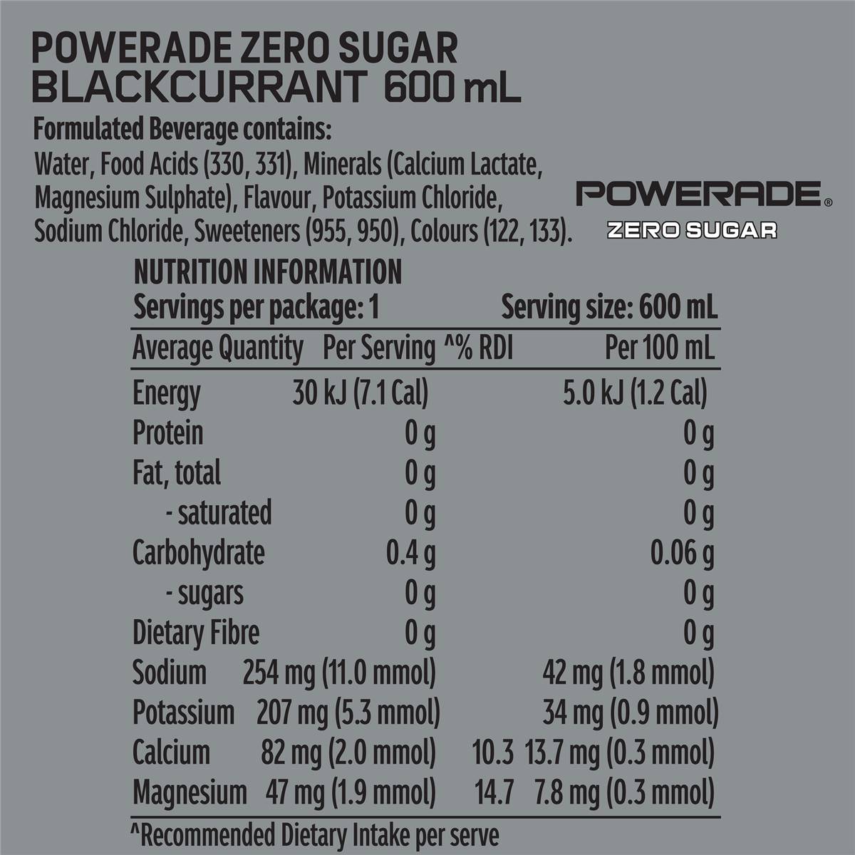 Powerade Zero Sugar Blackcurrant Ml Woolworths