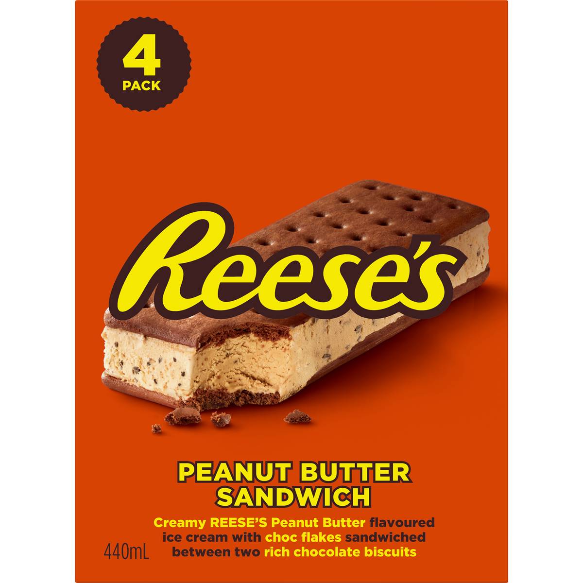 Reese S Ice Cream Sandwich Peanut Butter 4 Pack Woolworths