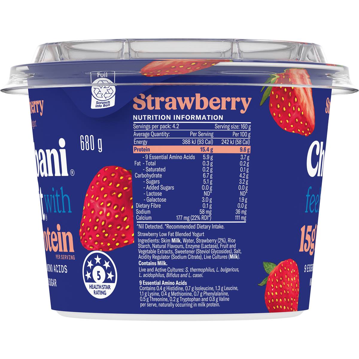 Chobani Fit Strawberry Greek Yogurt G Woolworths