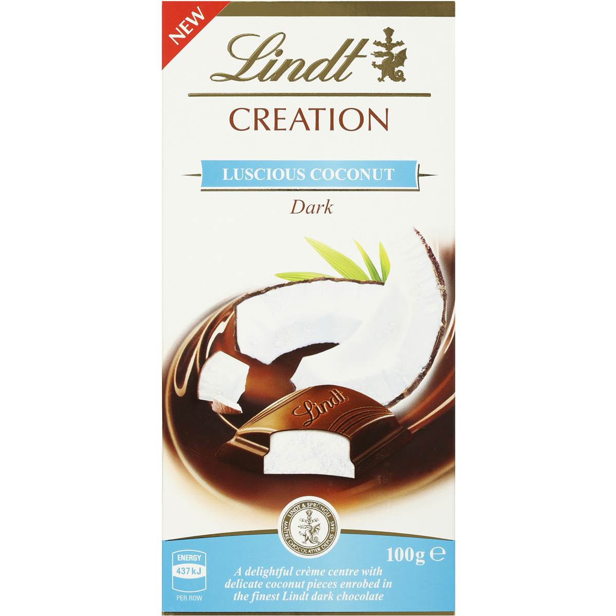 Lindt Creation Dark Chocolate Luscious Coconut G Block Woolworths