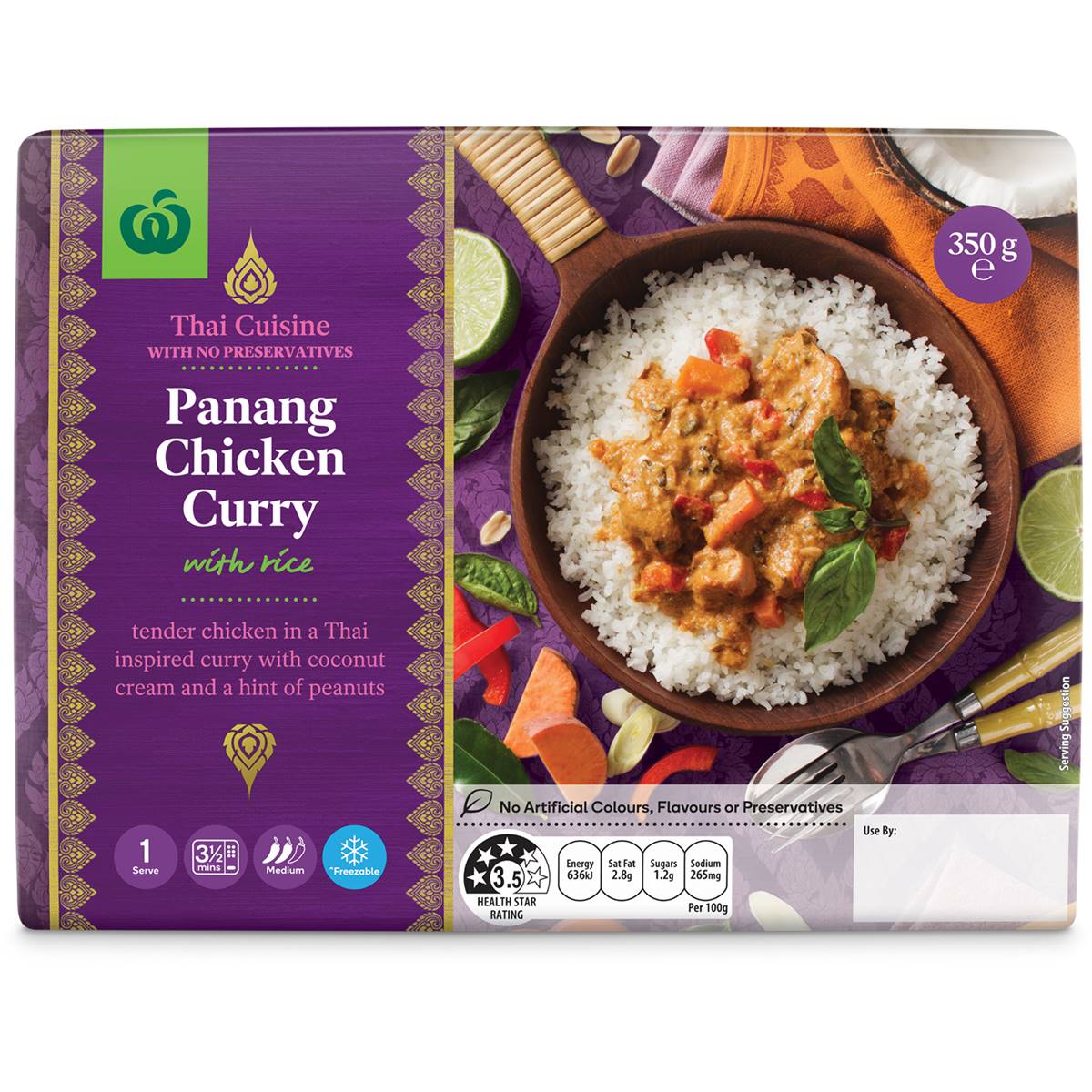 Woolworths Panang Chicken Curry With Rice Chilled Meal G Woolworths