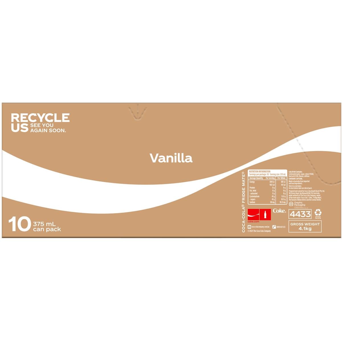 Coca Cola Vanilla Soft Drink Multipack Cans Ml X Pack Woolworths