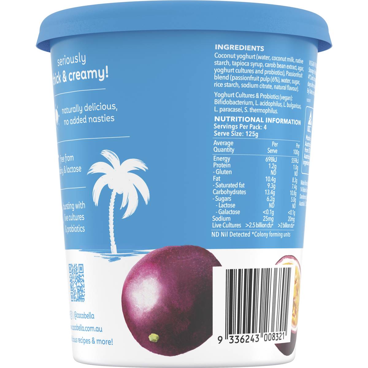 Cocobella Dairy Free Coconut Yoghurt Passionfruit G Woolworths