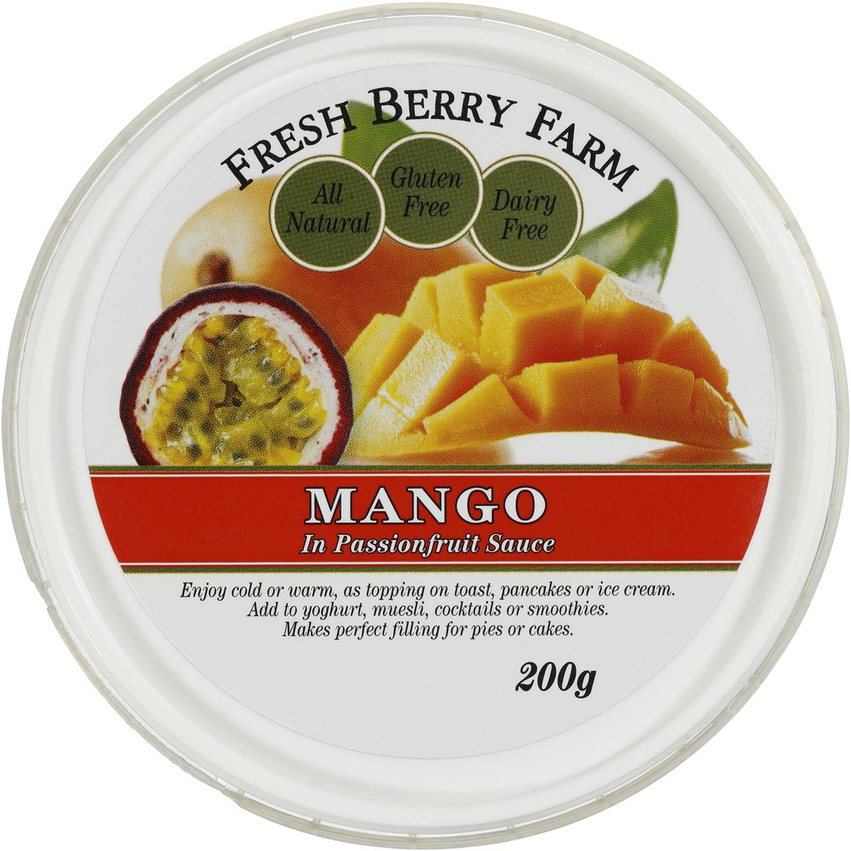 Fresh Berry Farm Berry Sauce Mango Passionfruit 200g Tub Woolworths