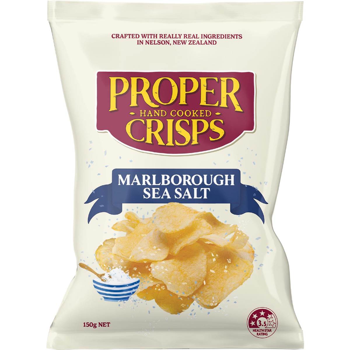 Proper Crisps Marlborough Sea Salt 150g Woolworths