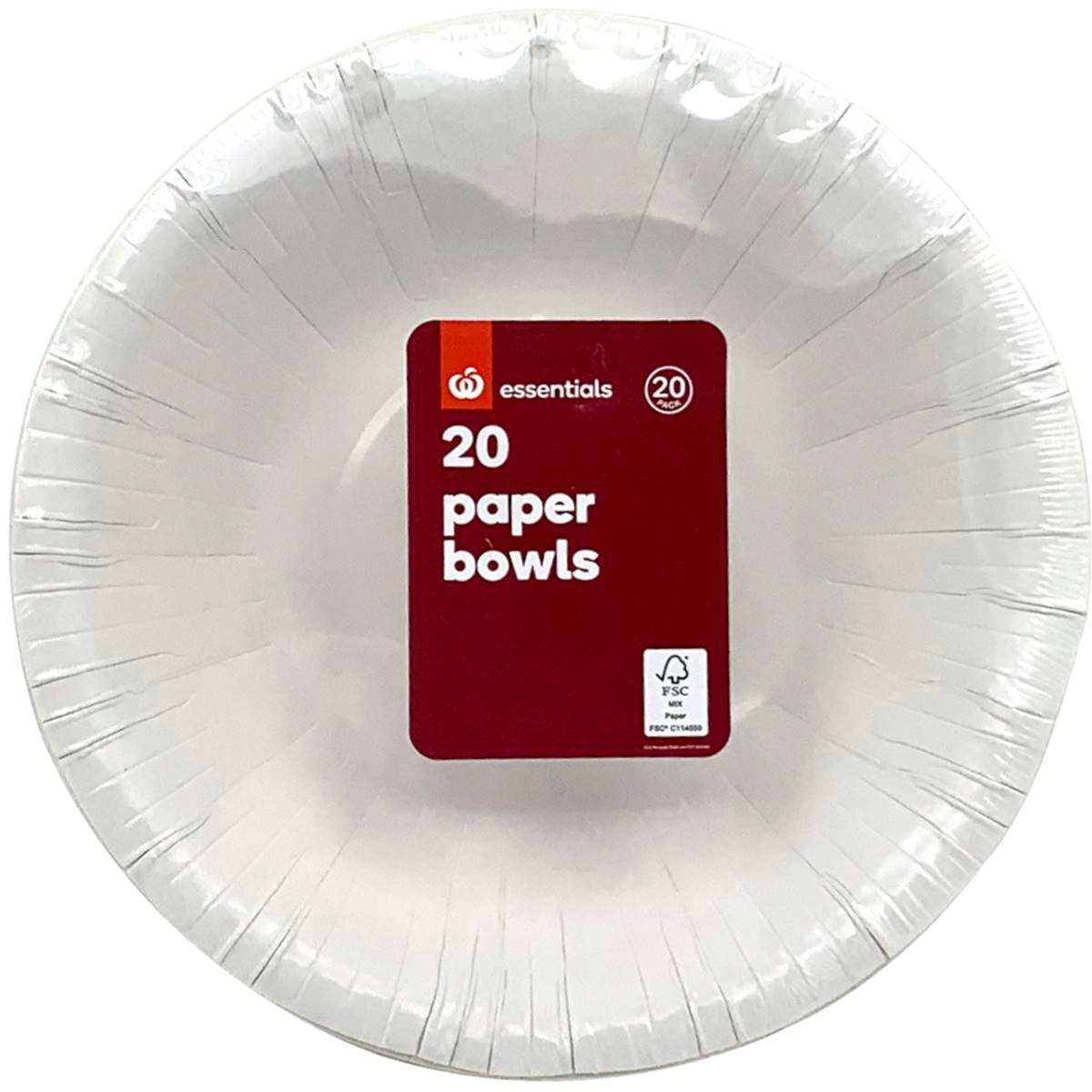 Essentials Paper Bowls Uncoated 20 Pack Woolworths