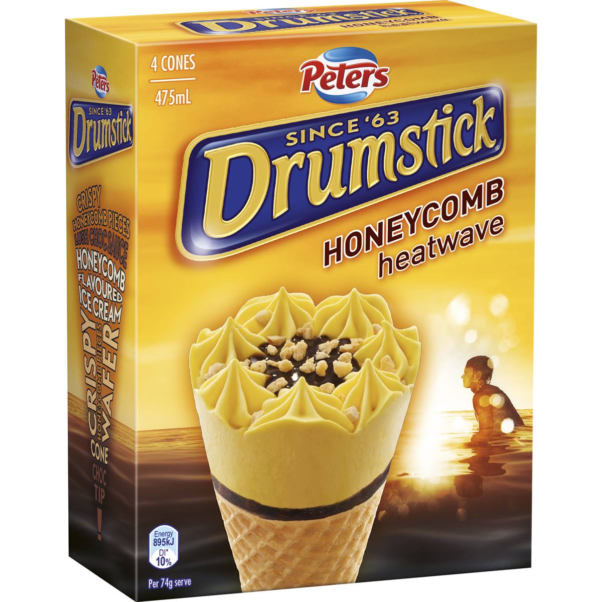 Peters Drumstick Ice Cream Honeycomb Heatwave Pack Woolworths