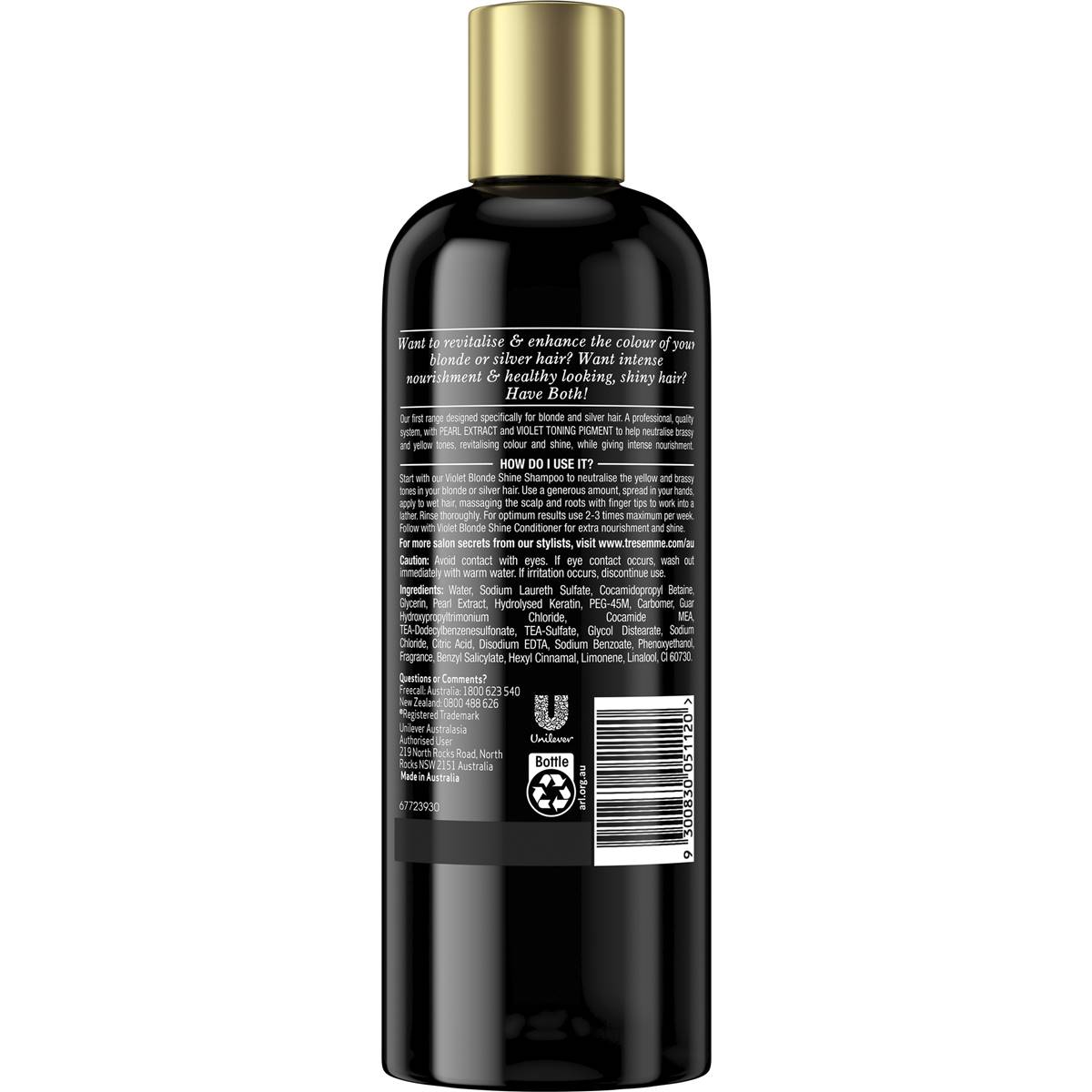 Tresemme Purple Shampoo Violet Blonde Shine 350ml Woolworths