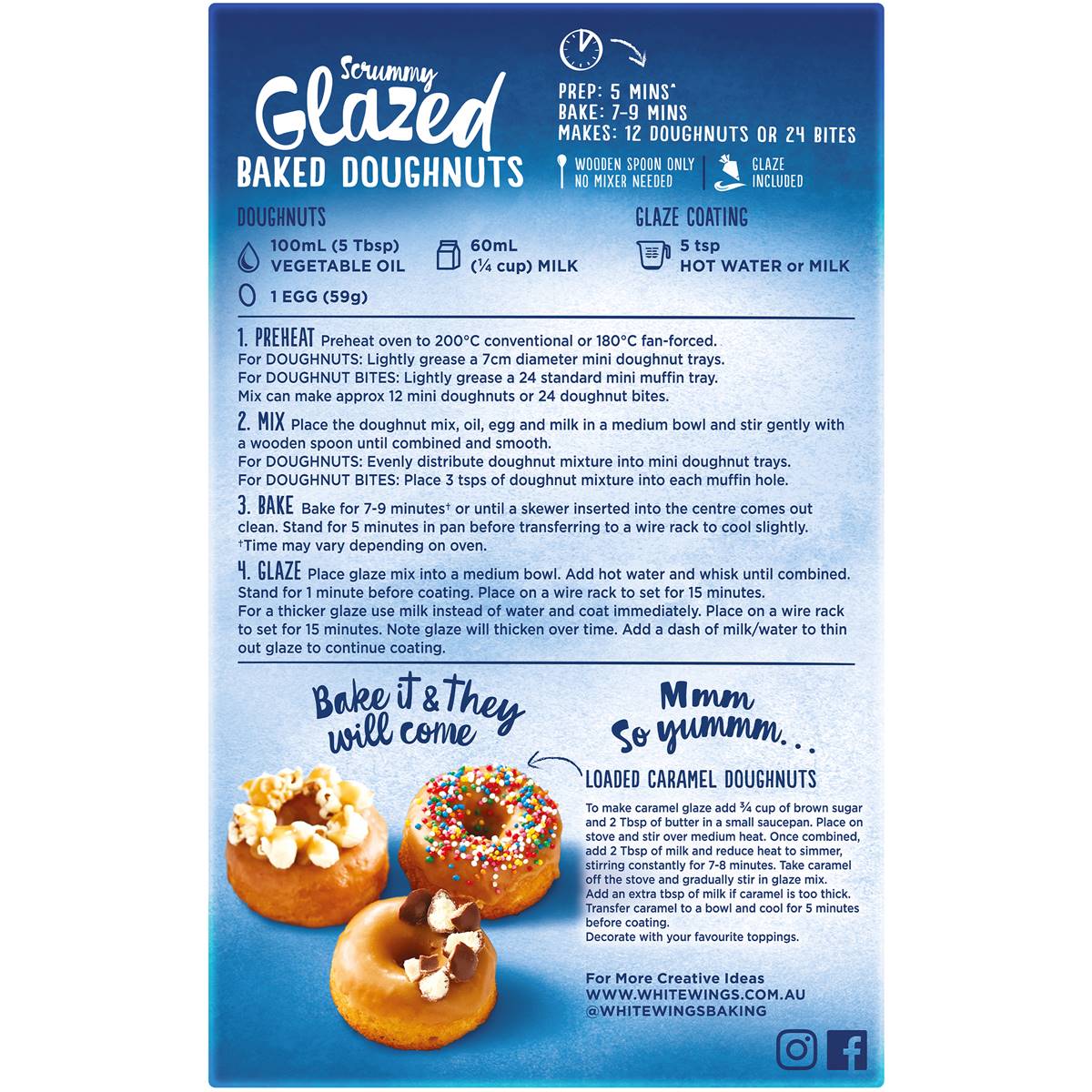 White Wings Glazed Baked Donut Mix G Woolworths