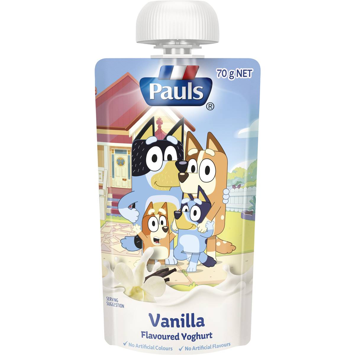 Pauls Bluey Yoghurt Pouch Vanilla G Woolworths