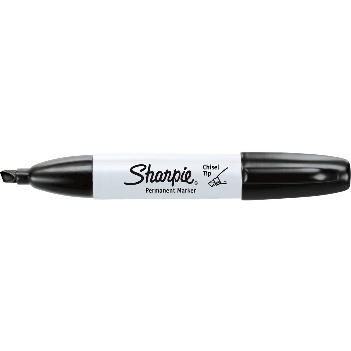 Sharpie Permanent Marker Pen Chisel Tip Black Each Woolworths