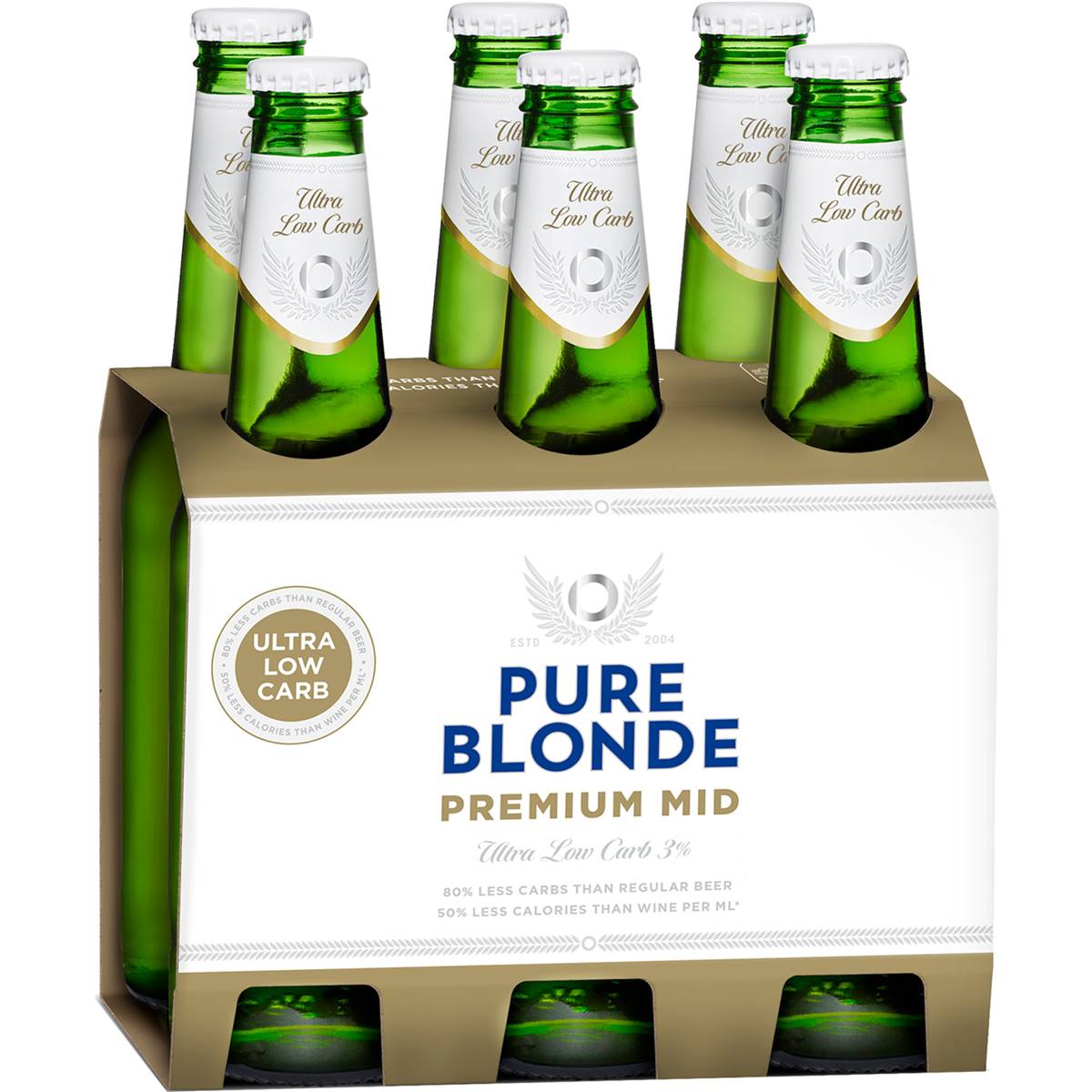 Pure Blonde Premium Mid Bottles 355ml X 6 Pack Woolworths