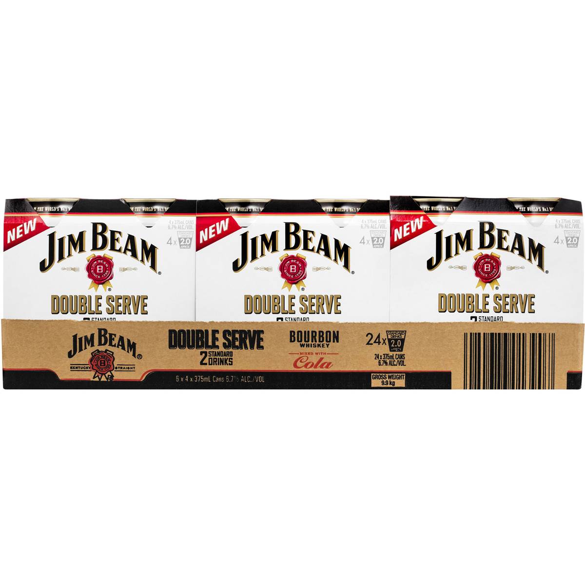 Jim Beam Double Serve Bourbon Cola Cans Ml X Case Woolworths