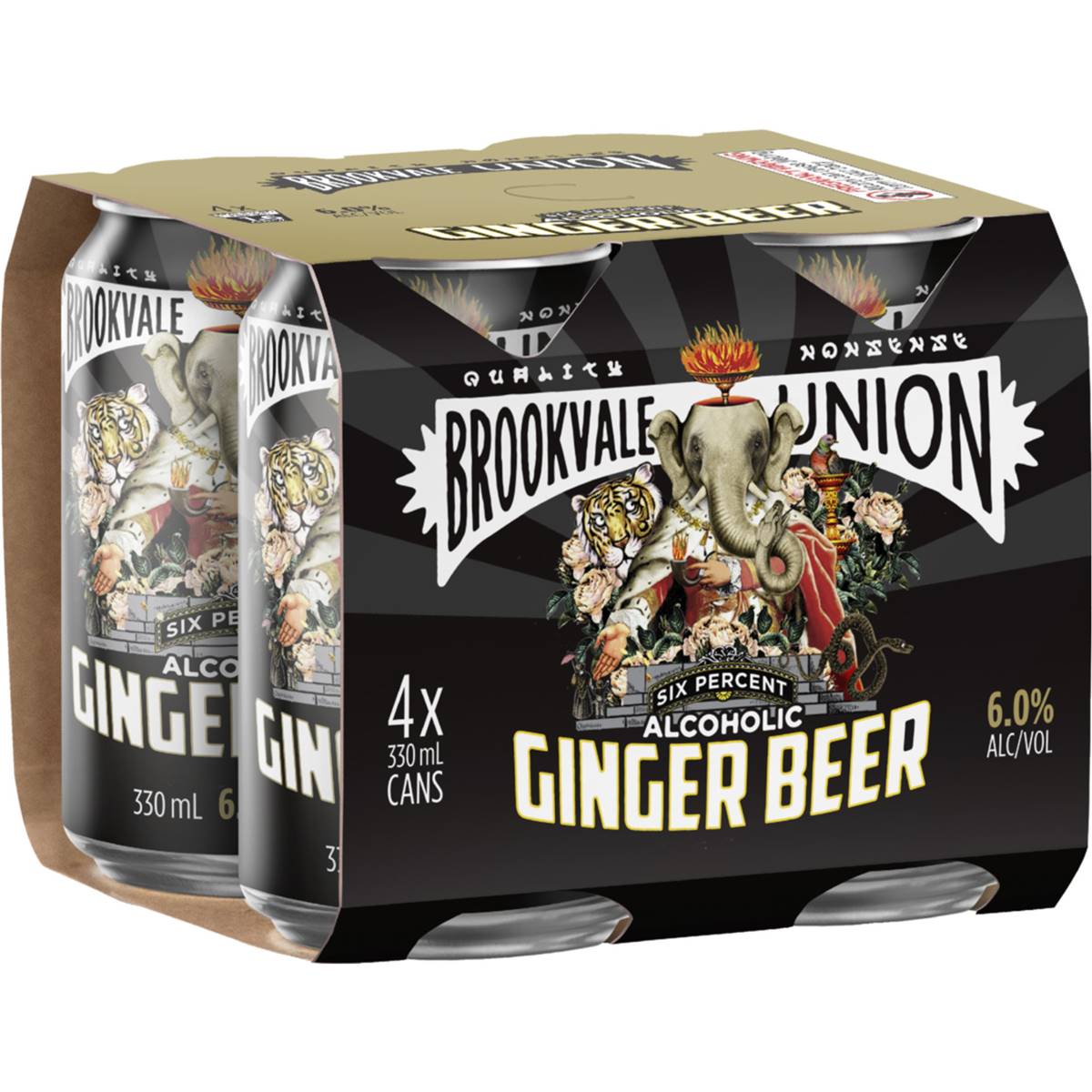 Brookvale Union Alcoholic Ginger Beer 6 Cans 330ml X 4 Pack Woolworths